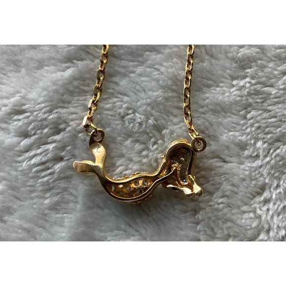 New Mermaid necklace stainless steel with crystal's in gold color - Picture 5 of 6